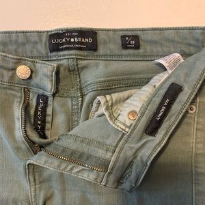 Lucky Brand Ava Skinny Raw Ankle Hem Olive Green